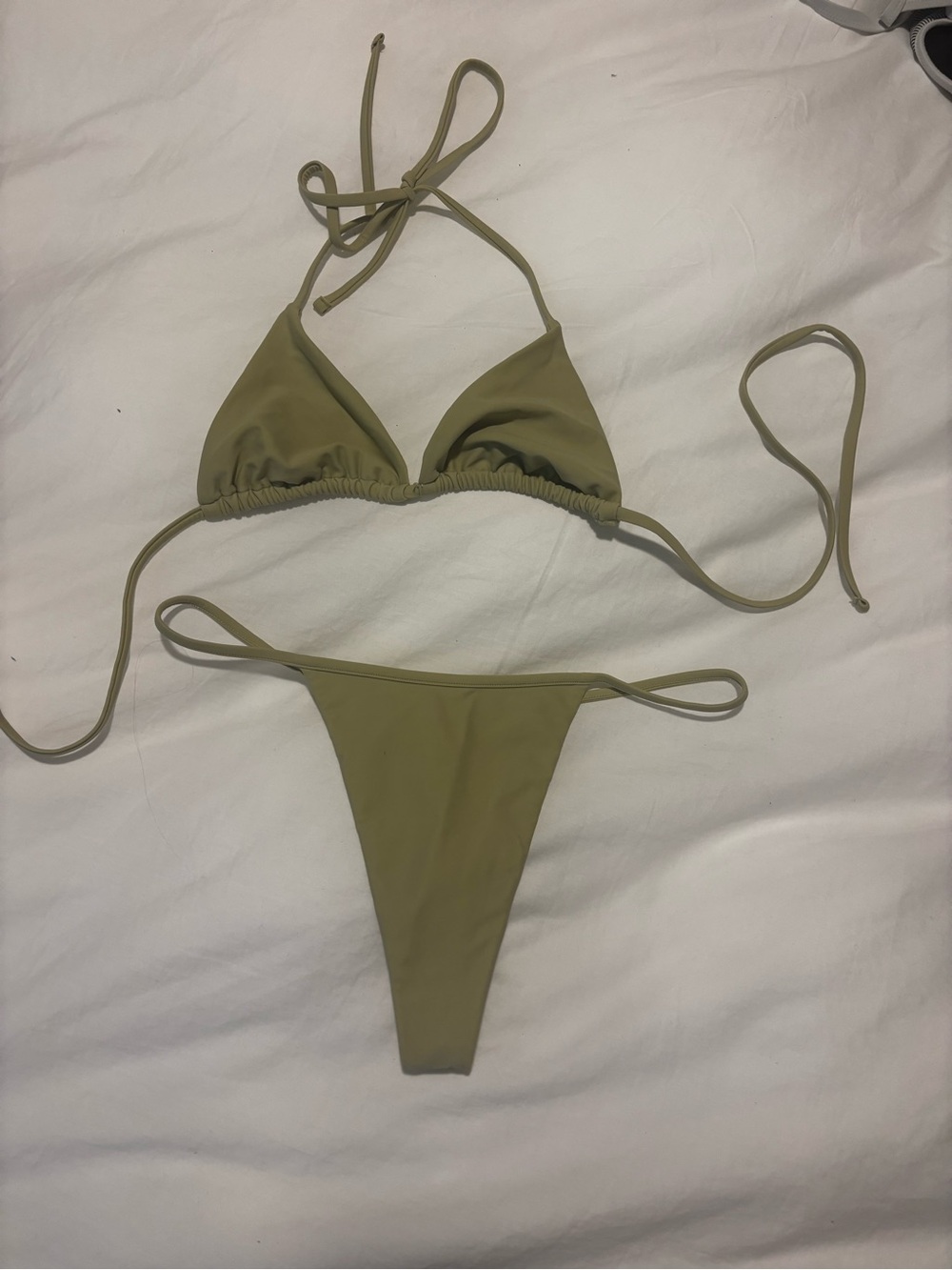 Essential Black Triangle String Bikini Set